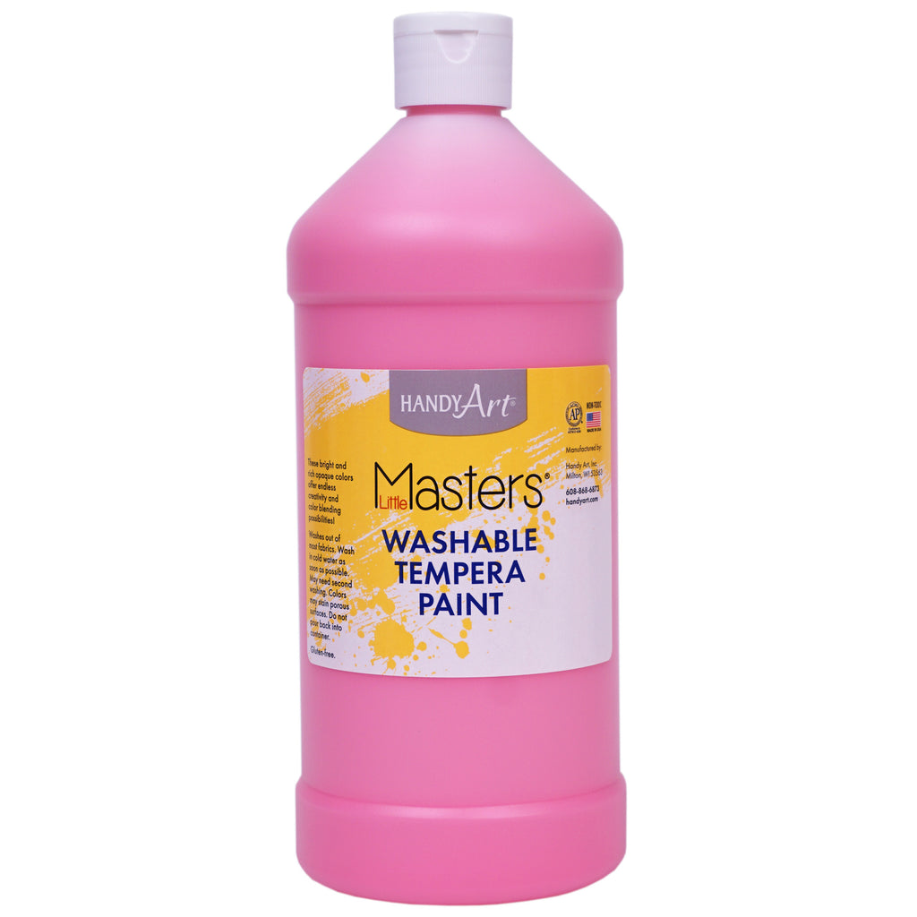 (6 Ea) Washable Tempera Paint Quart Pink Little Masters