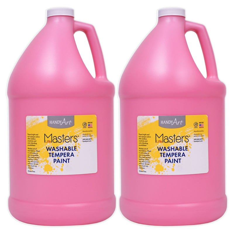 Little Masters® Washable Tempera Paint, Pink, Gallon, Pack of 2