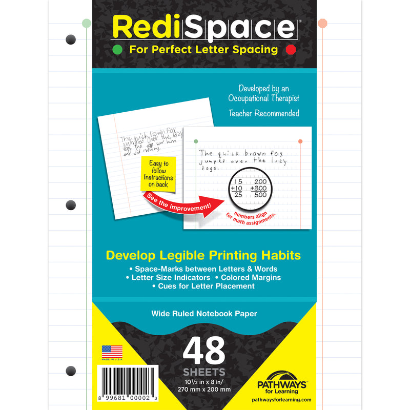 (3 Pk) Redi Space Transitional Notebook Paper 48 Shts