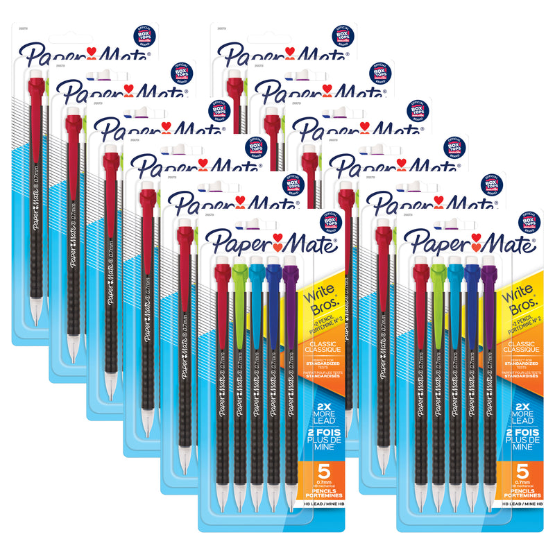 (12 Pk) Mechanical Pencil Asst 5ct 0.7mm