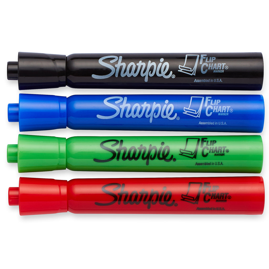 (3 Pk) Marker Flip Chart 4 Colors Per Pk Set Blk Rd Blu Grn