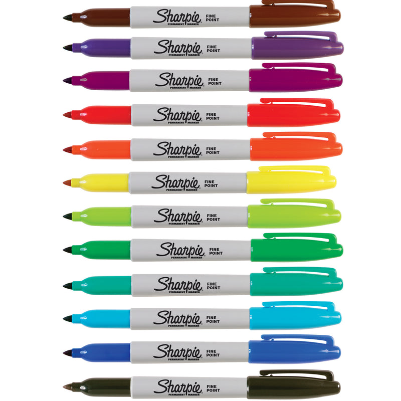 Sanford Sharpie Fine 12-color Set Markers Felt Point