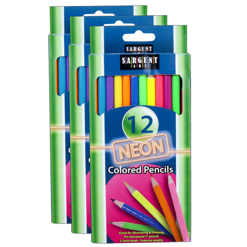 (3 Ea) Sargent Art Neon Colored Pencils