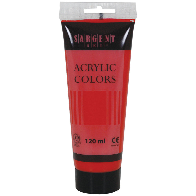 Acrylic Paint Tube, 120 ml, Cadmium Red Hue, Pack of 6