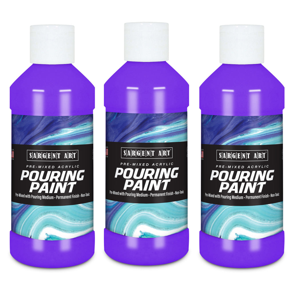 (3 Ea) 8oz Pouring Paint Acrylic Violet