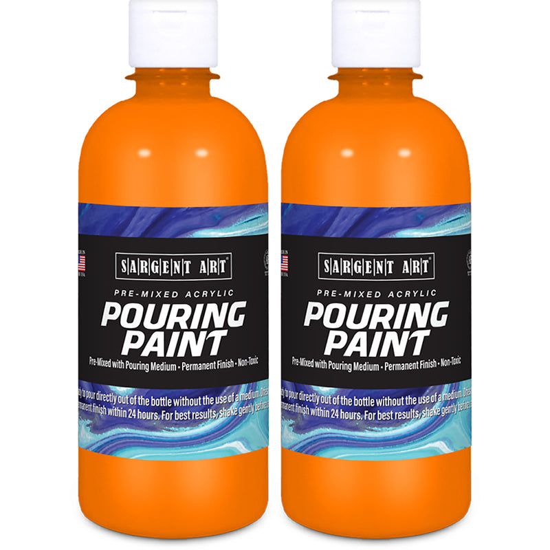 (2 Ea) 16oz Pouring Paint Acrylic Orange