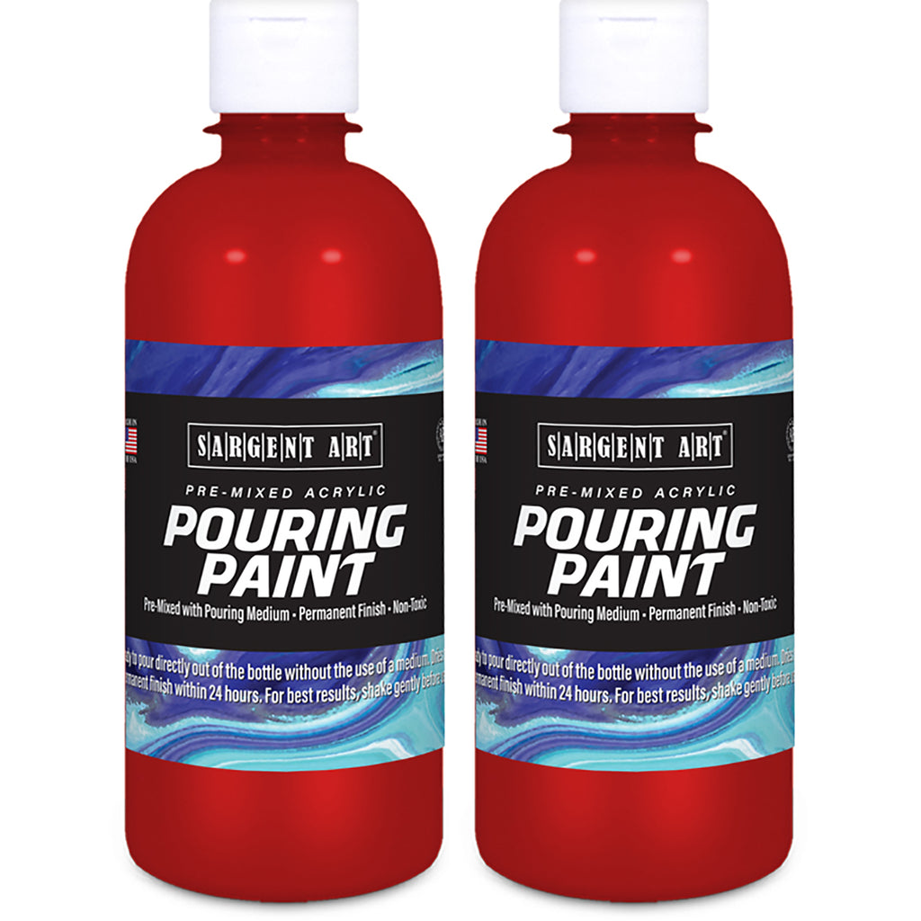 (2 Ea) 16oz Pourng Paint Acrylc Rubine Red