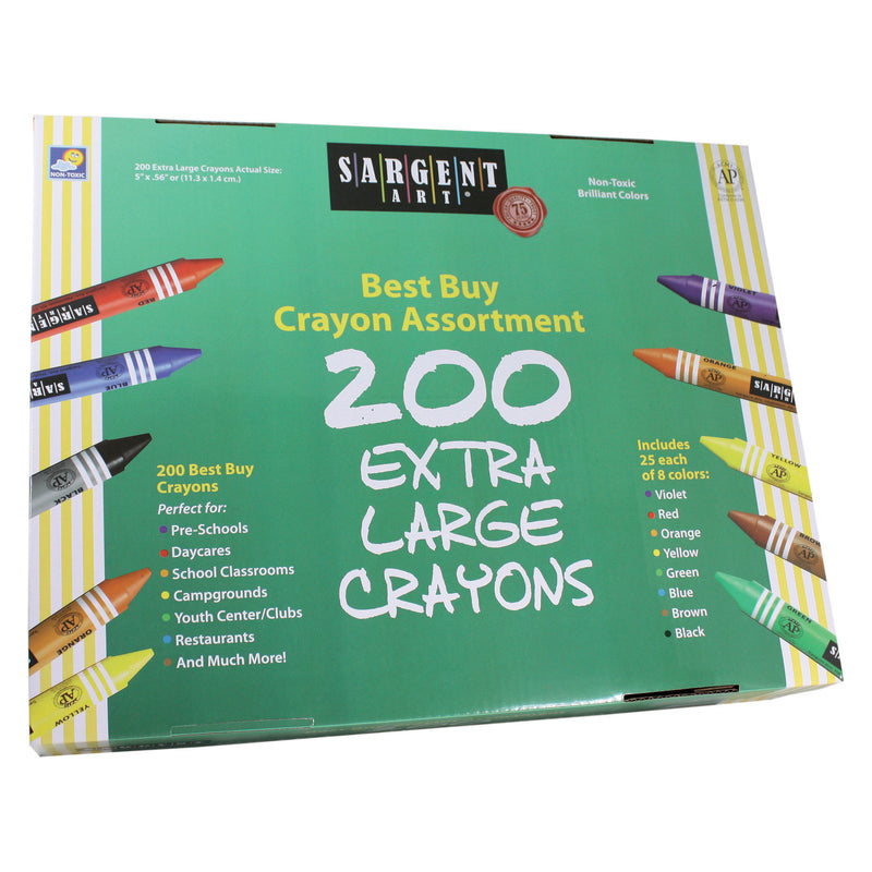 Sargent Art Best Buy Crayon Assortment Jumbo Size 200 Crayons