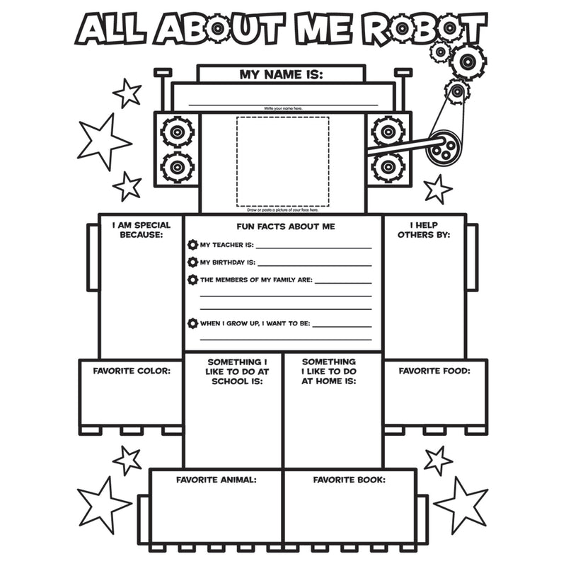 All About Me Robot Graphic Organizer Posters