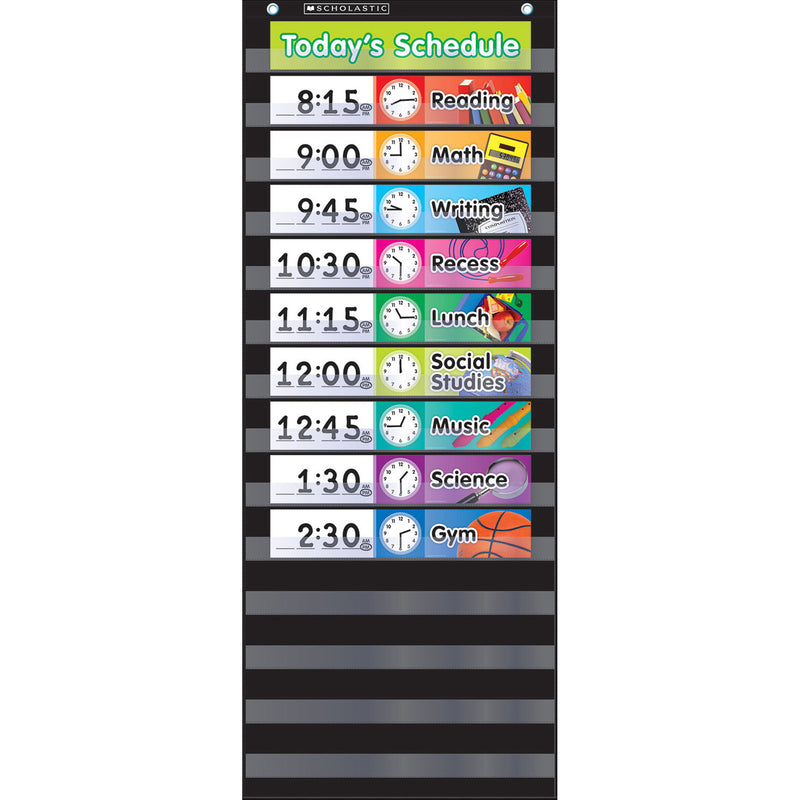 Pocket Chart Daily Schedule Black