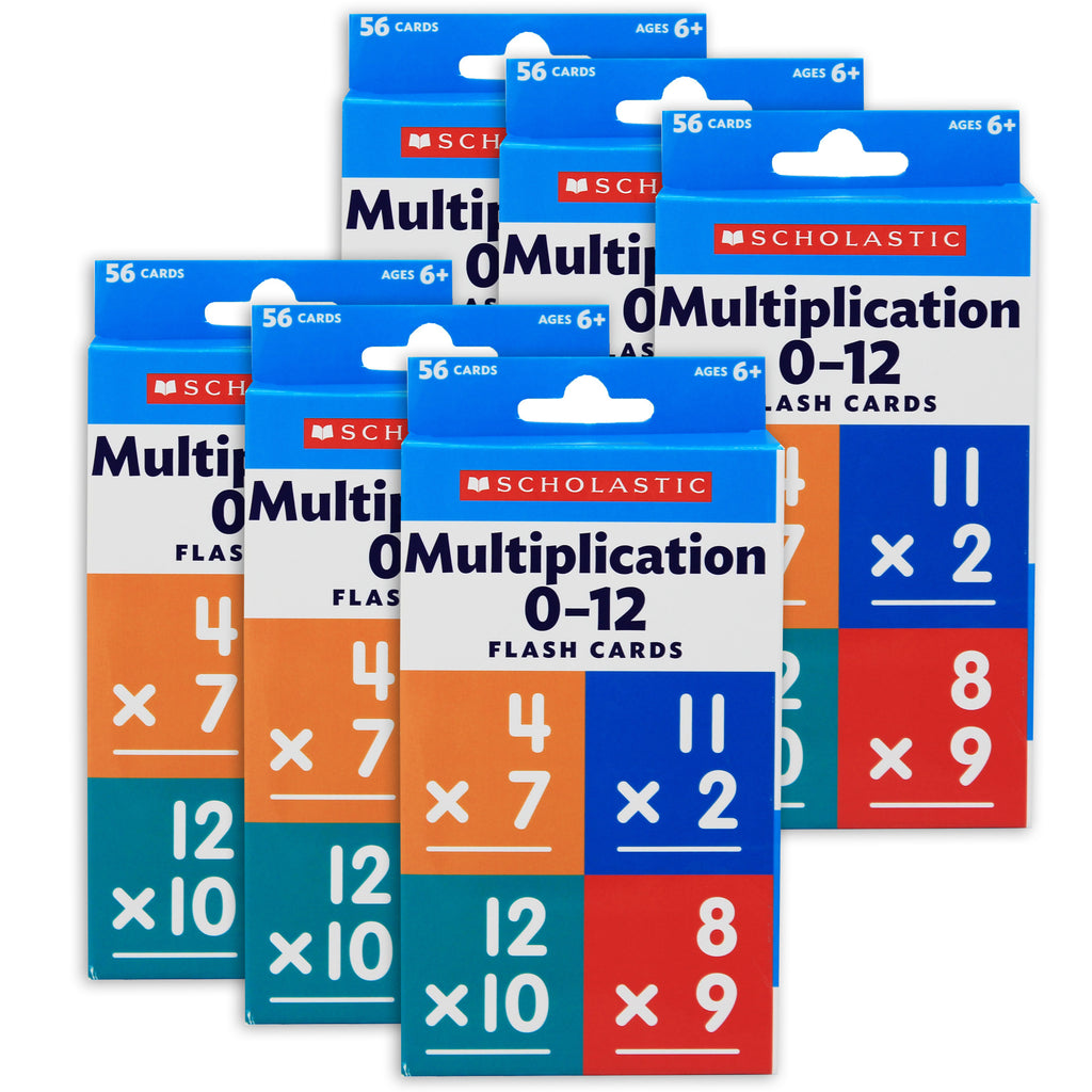 Flash Cards: Multiplication 0 - 12, 6 Packs