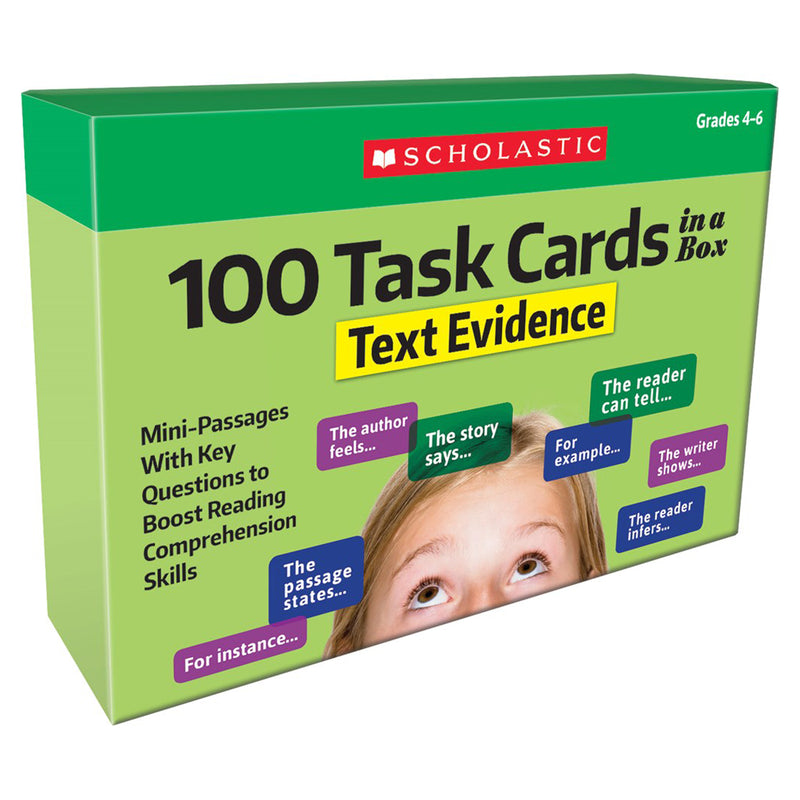100 Task Cards Text Evidence Gr 4-6 In A Box