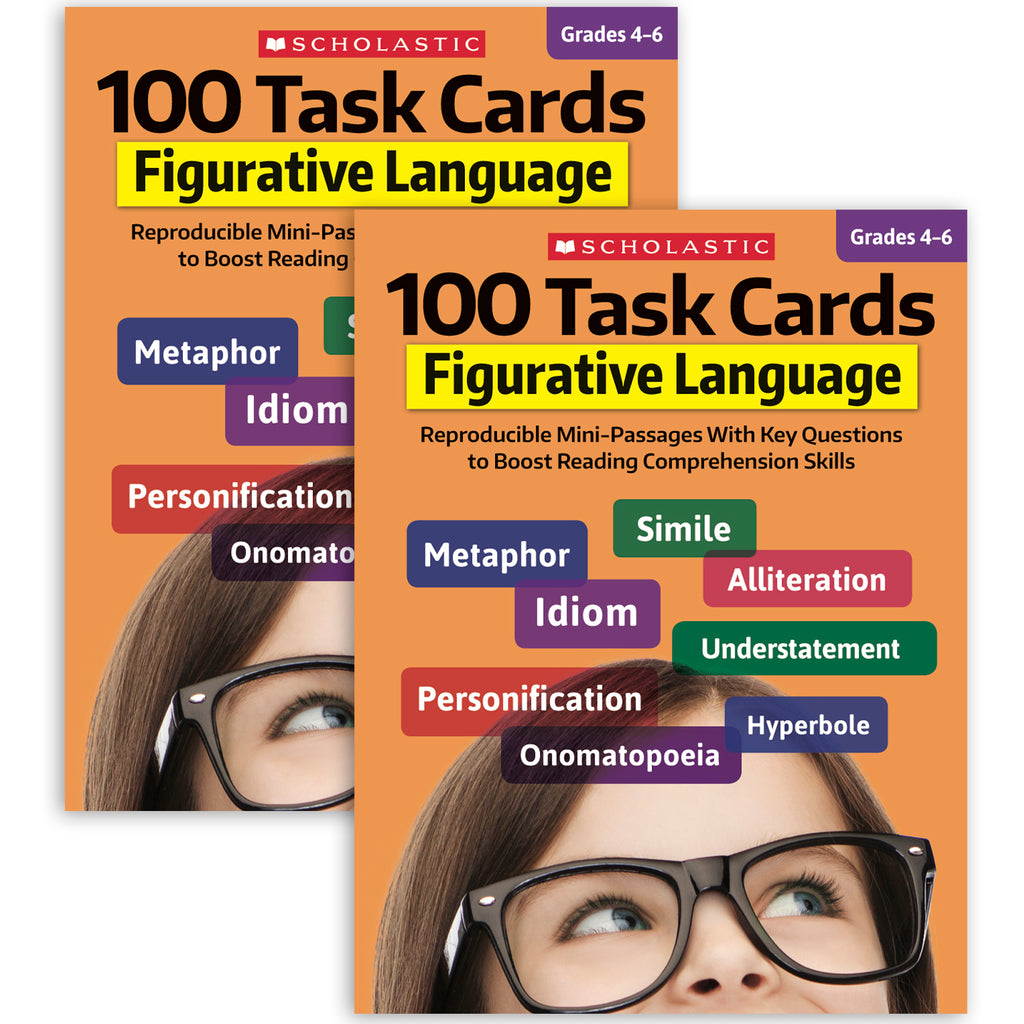 100 Task Cards: Figurative Language Activity Book, Pack of 2