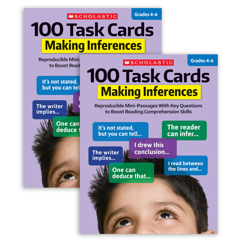 100 Task Cards: Making Inferences Activity Book, Pack of 2