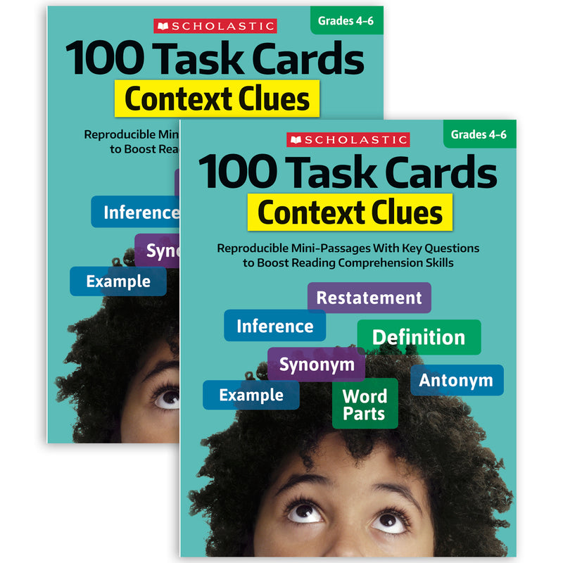 100 Task Cards: Context Clues Activity Book, Pack of 2