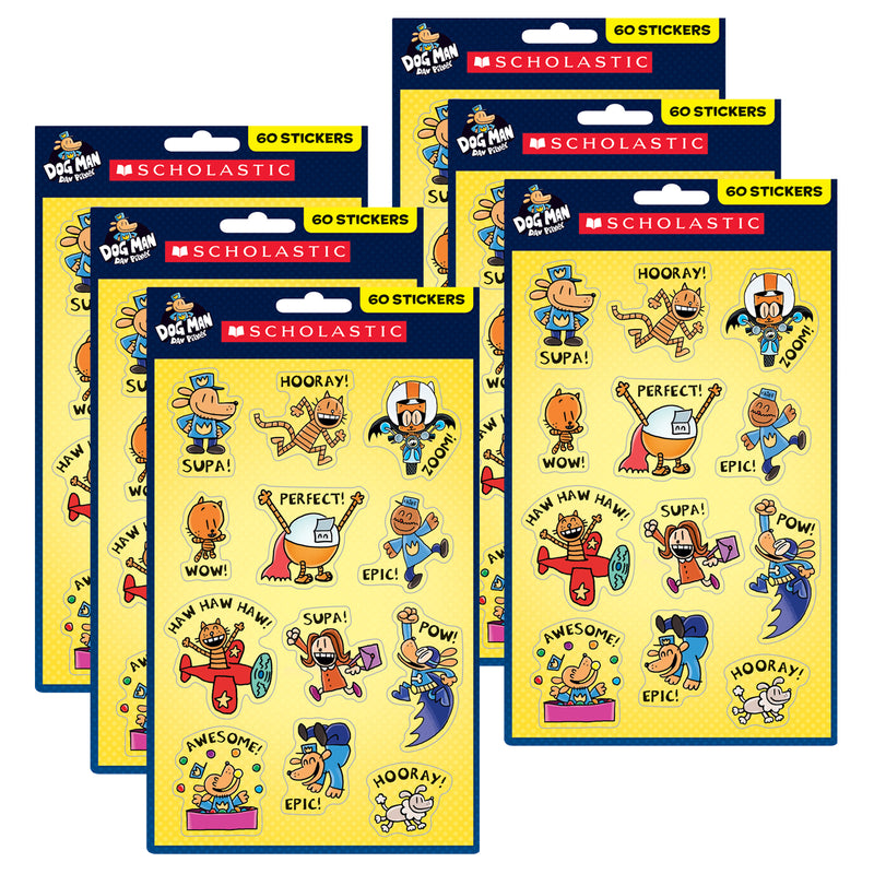 (6 Pk) Stickers Dog Man
