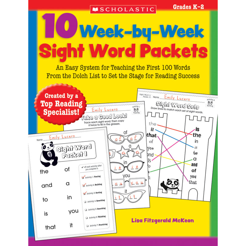 10 Week By Week Sight Word Packets
