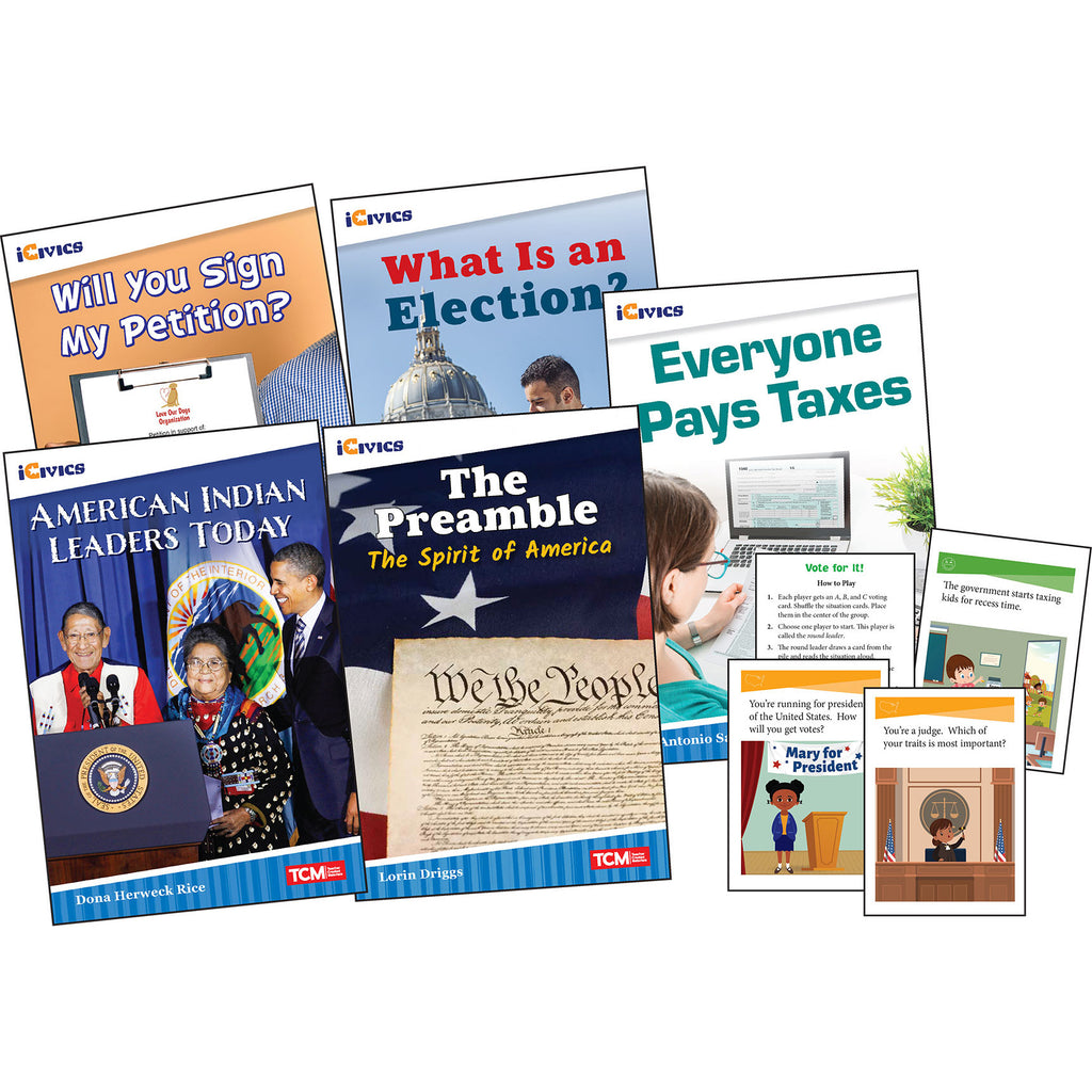 iCivics Grade 3: Leadership & Responsibility 5-Book Set + Game Cards