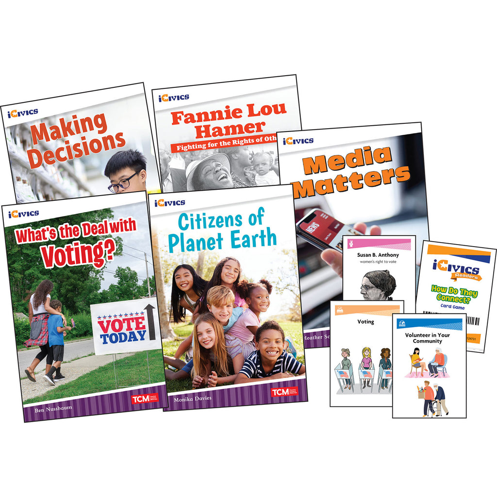 iCivics Grade 4: Community & Social Awareness 5-Book Set + Game Cards