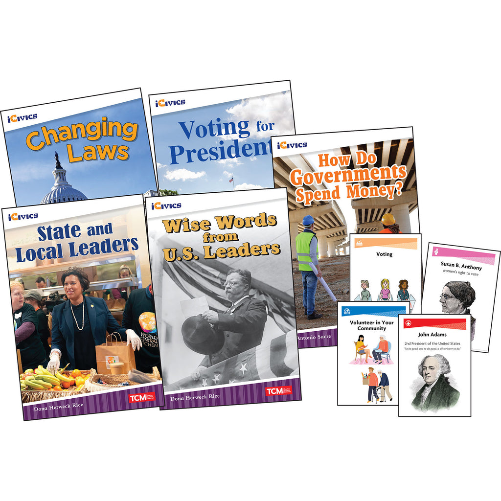 iCivics Grade 4: Leadership & Responsibility 5-Book Set + Game Cards
