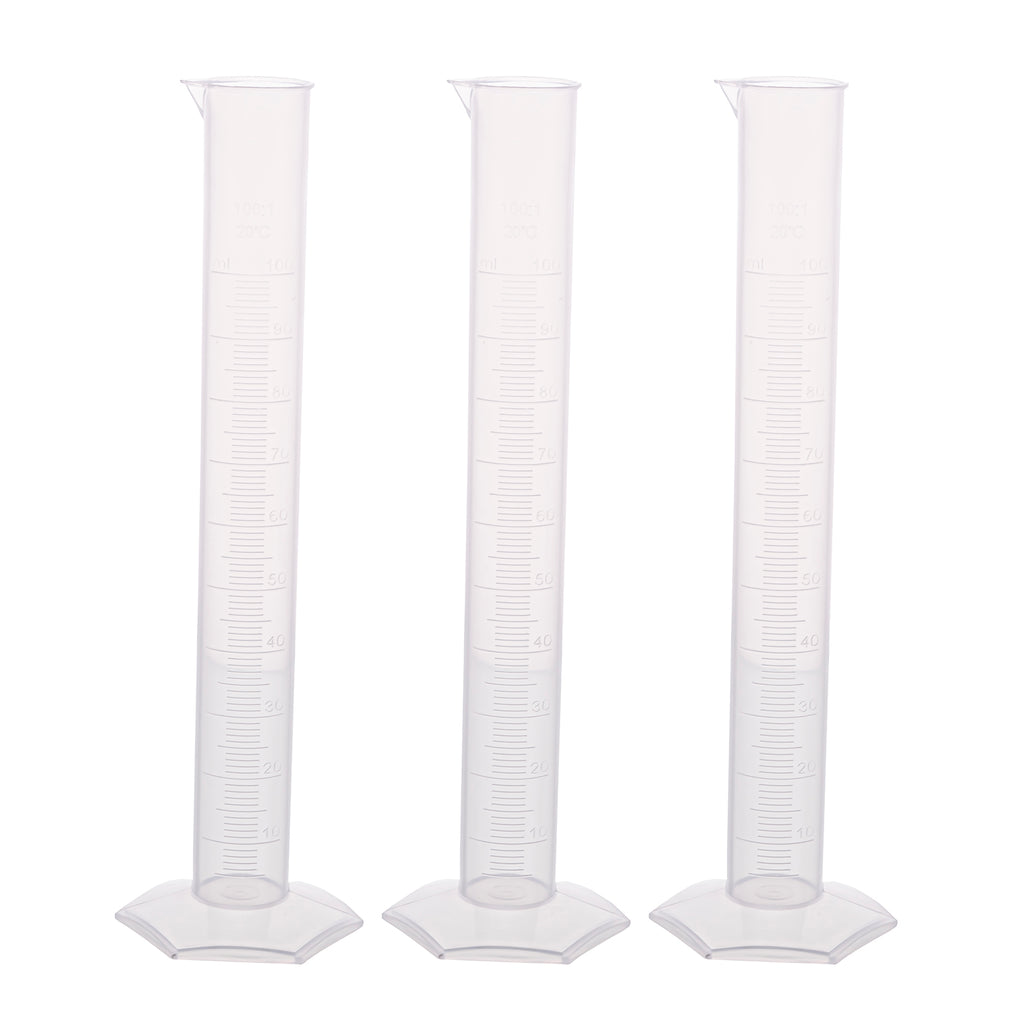 Polypropylene Measuring Cylinder, Hexagonal Base, 1000ml, Pack of 3