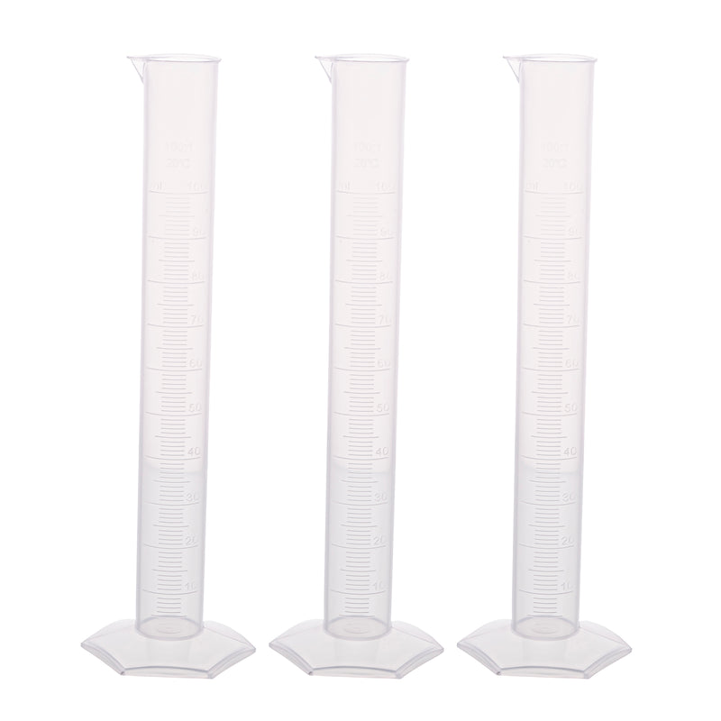 Polypropylene Measuring Cylinder, Hexagonal Base, 1000ml, Pack of 3