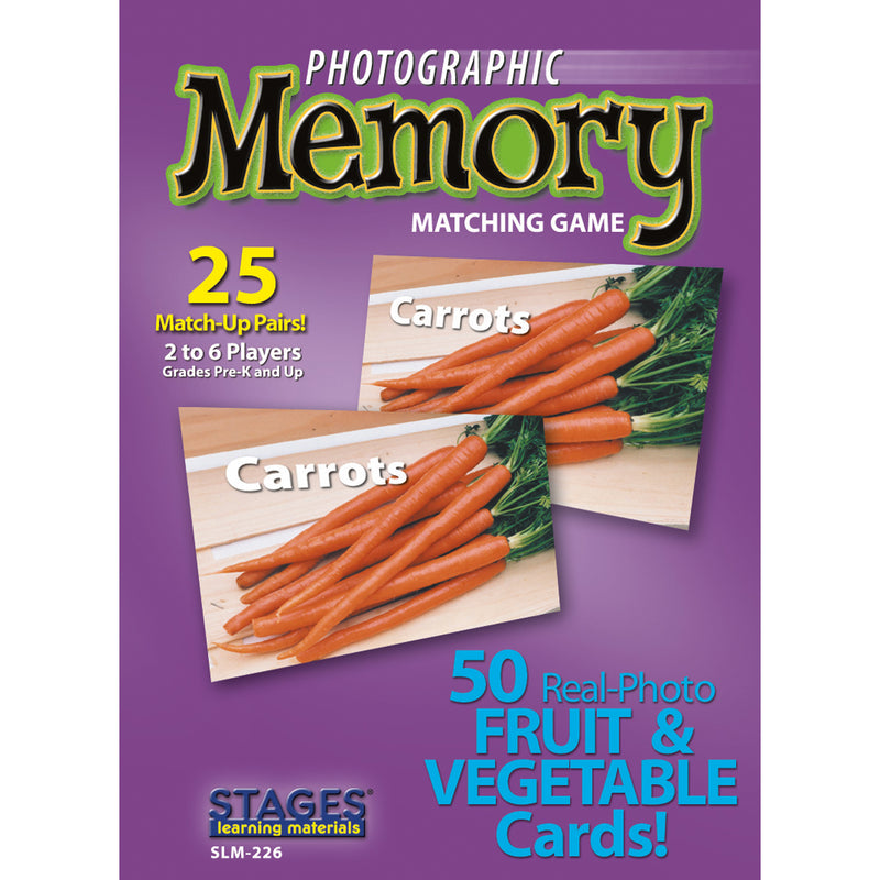 Fruit & Vegetables Photographic Memory Matching Game