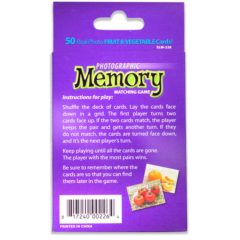 Fruit & Vegetables Photographic Memory Matching Game