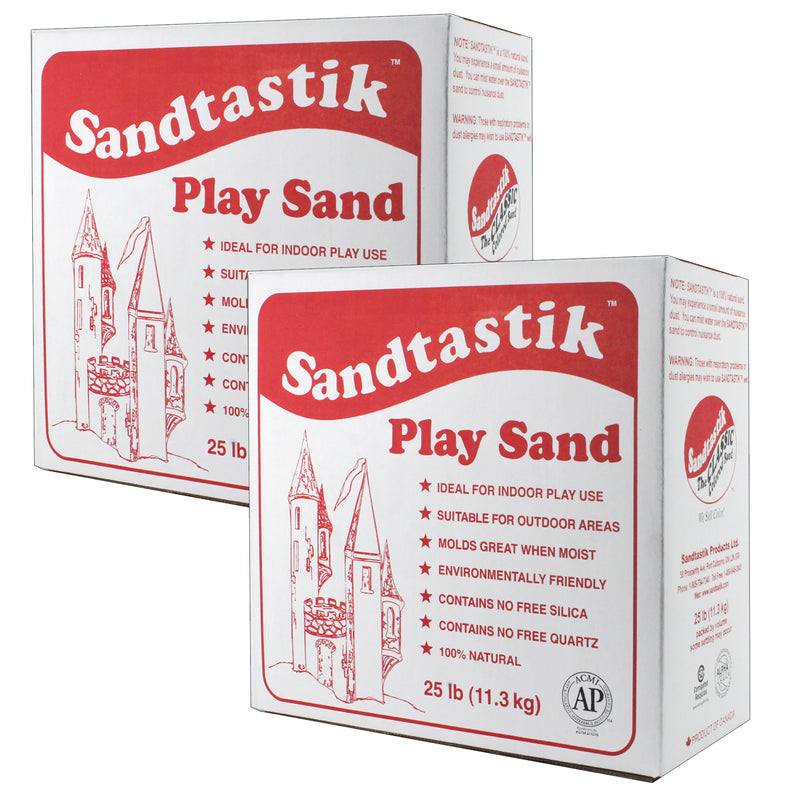 (2 Ea) Sandtastik White Play Sand 25lb Box
