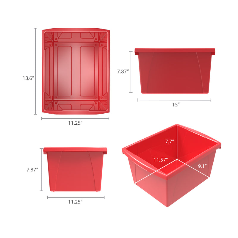 4 Gallon Storage Bin, Red