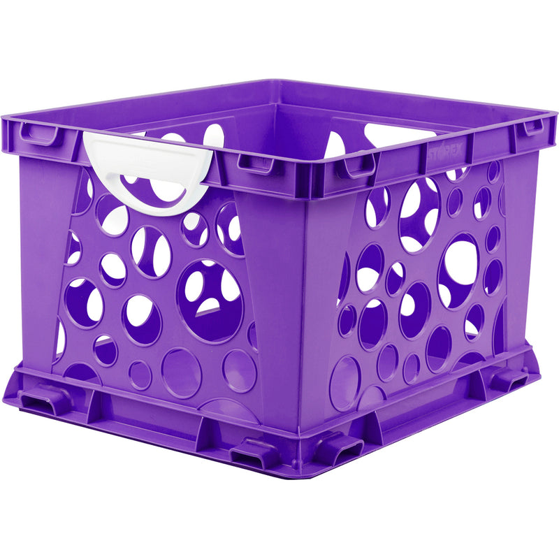 Premium File Crate W Handles Purple Classroom
