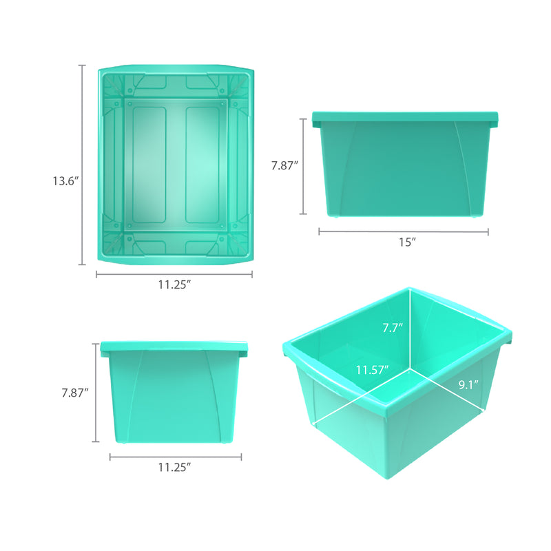 4 Gallon Storage Bin, Teal