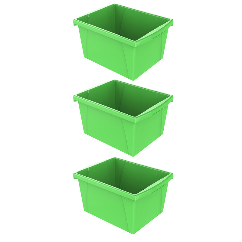 Small Classroom Storage Bin, Green, Pack of 3