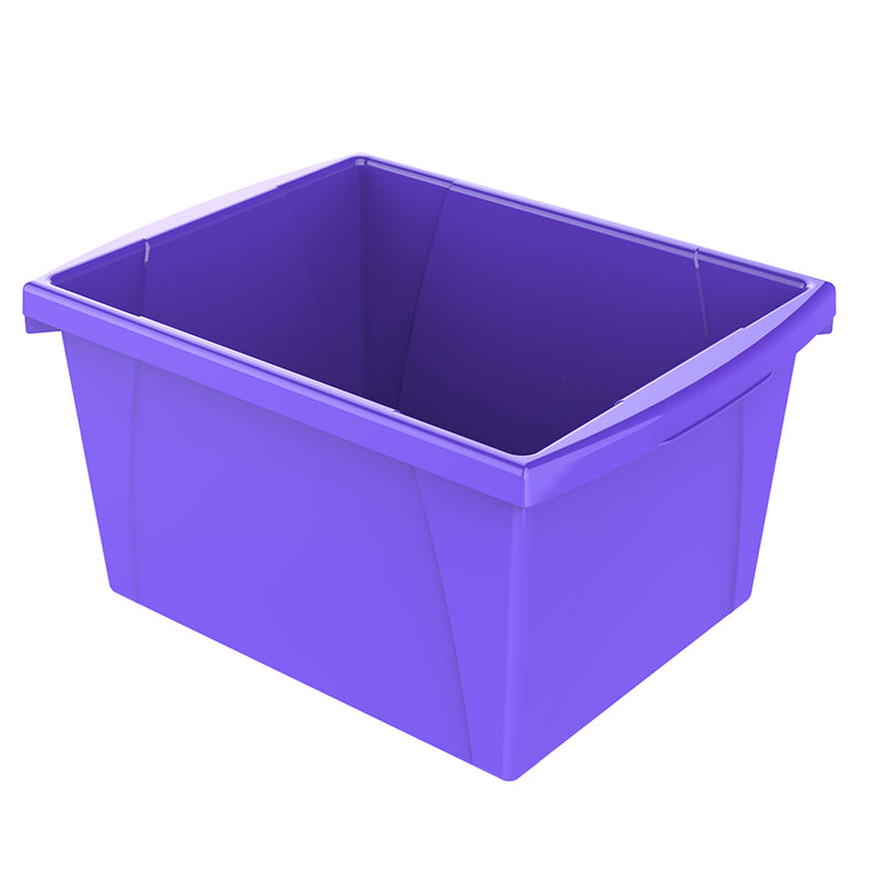 4 Gallon Storage Bin, Purple, Pack of 3