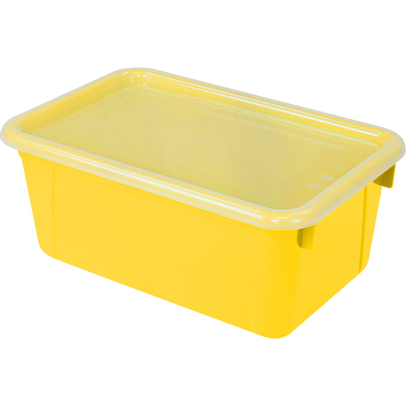 (2 Ea) Small Cubby Bin With Cover Yellow Classroom