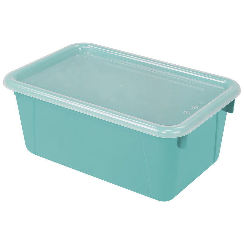 (2 Ea) Small Cubby Bin With Cover Teal Classroom