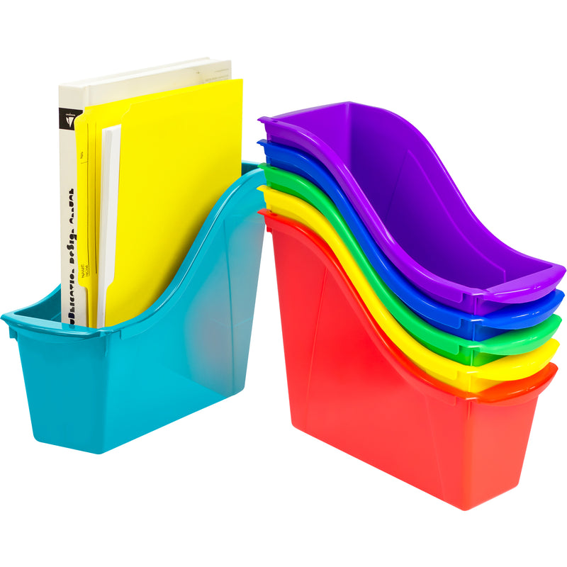 Small Book Bin, Assorted Color, Set of 6