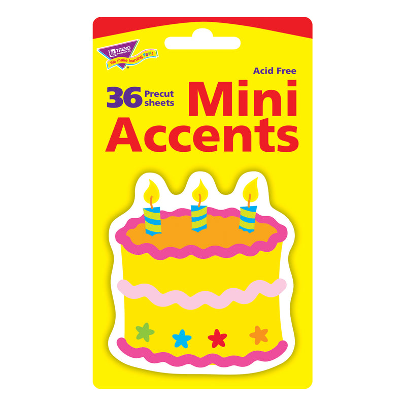 Mini Accents Birthday Cake 36pk 3in