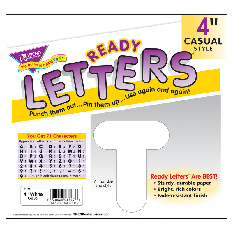 Ready Letters 4 Inch Casual White