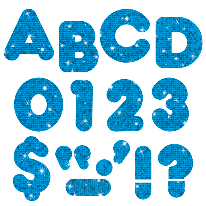 (3 Pk) Ready Letters 4in Casual Blue Sparkle
