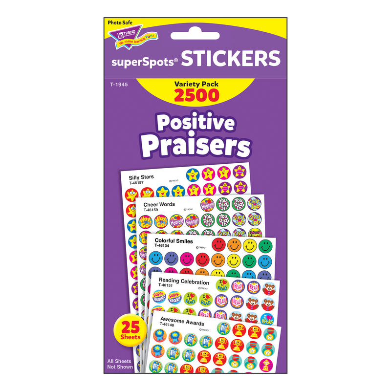 Superspots Stickers Positive 2500pk Praise