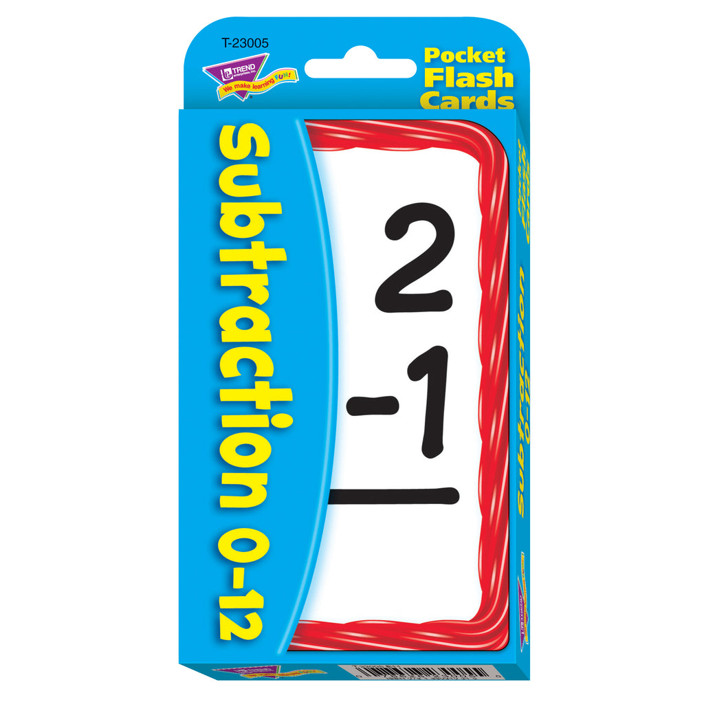 Pocket Flash Cards 56-pk 3 X 5 Subtraction Two-sided Cards