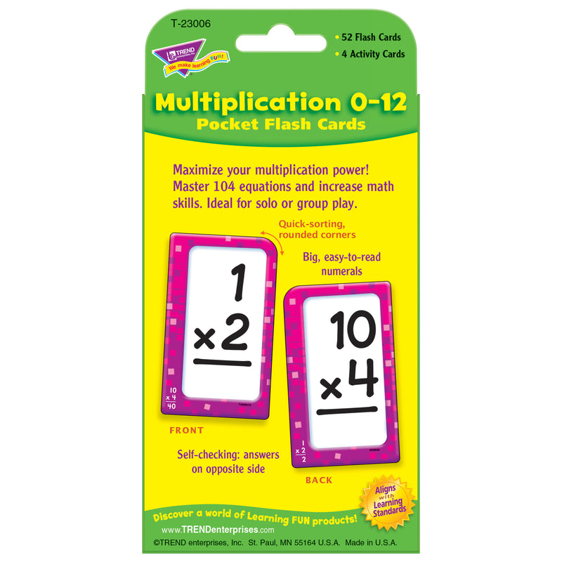 Pocket Flash Cards 56-pk 3 X 5 Multiplication Two-sided Cards