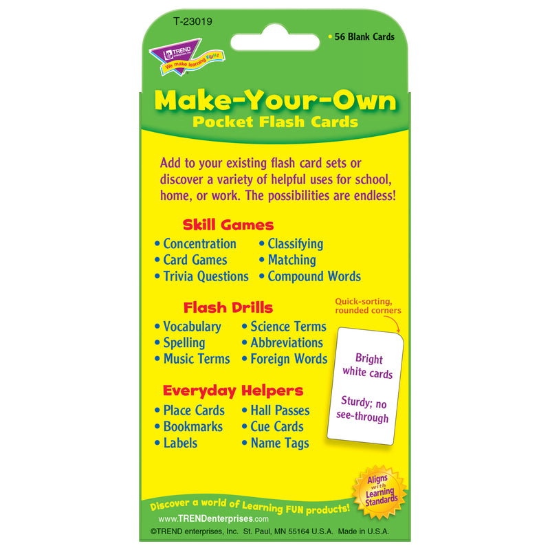Pocket Flash Cards Make 56-pk Your Own 3 X 5 Two-sided Cards