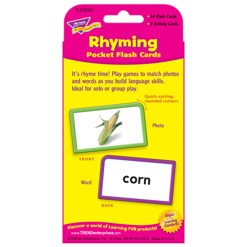 Pocket Flash Cards Rhyming 56-pk 3 X 5 Two-sided Cards