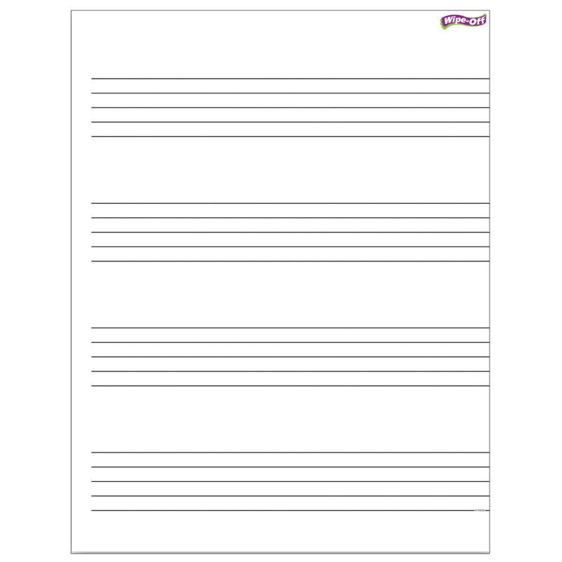 (6 Ea) Music Staff Paper Wipe Off Chart 17x22