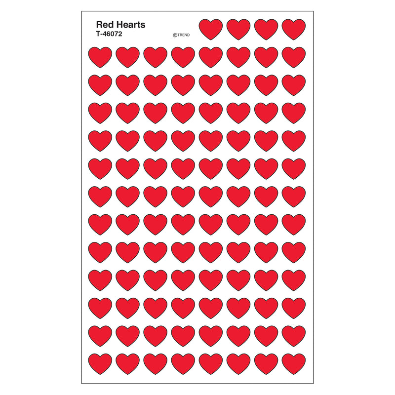 (6 Pk) Supershapes Stickers Red Hearts