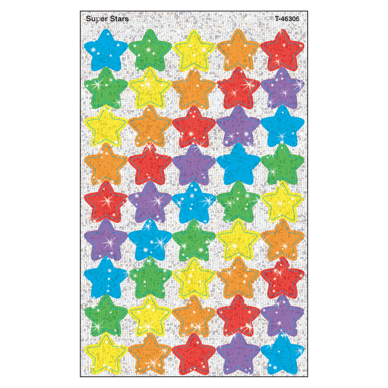 (6 Pk) Supershapes Sparkle Super 180 Per Pk Stars Larger Size