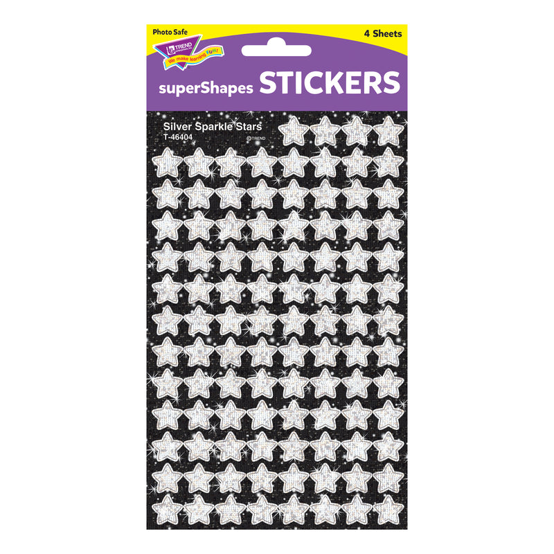 Supershapes Silver Sparkle 400-pk Stars