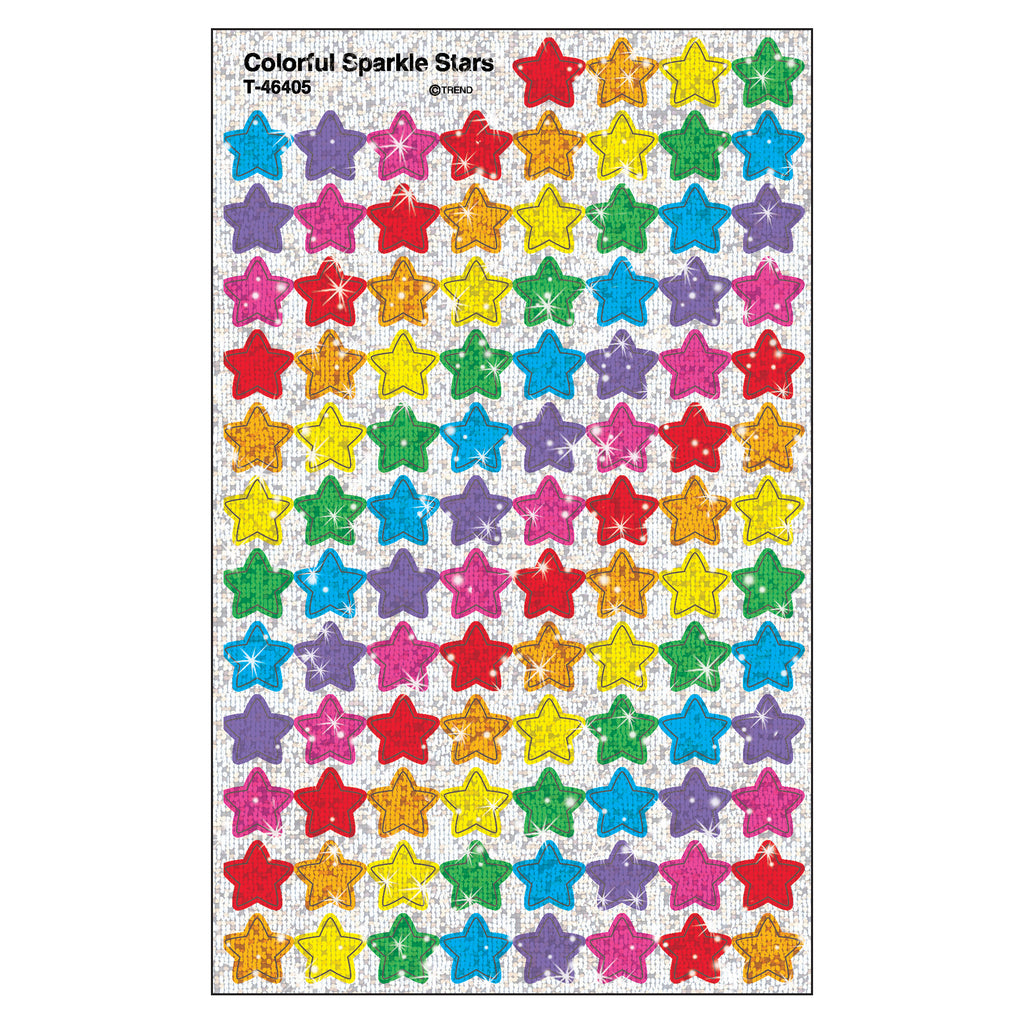 (6 Pk) Supershapes Colorful Sparkle 400 Per Pk Stars